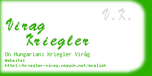 virag kriegler business card
